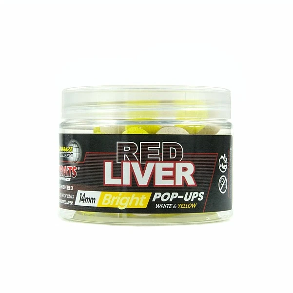 Starbaits Performance Fluo Pop Ups - Red Liver 14mm/50g