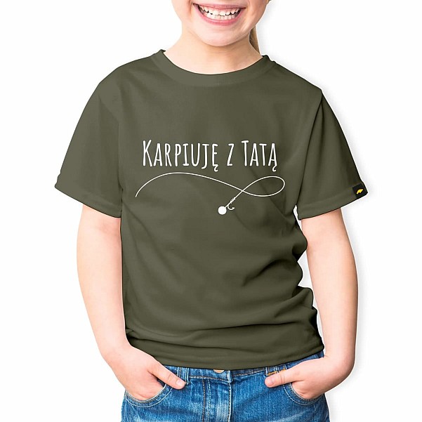 Rockworld Karpiuję z Tatą - Khaki Kinder T-ShirtGröße 106/116 - EAN: 200000058111