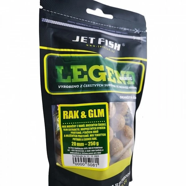 Jetfish Legend Boilie - Crayfish + GLM 20 мм / 250 г