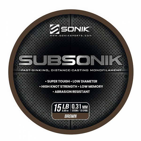 Sonik Subsonik Mono Line Browntaper 0,31mm/1200m - MPN: RC0012 - EAN: 5055279521416