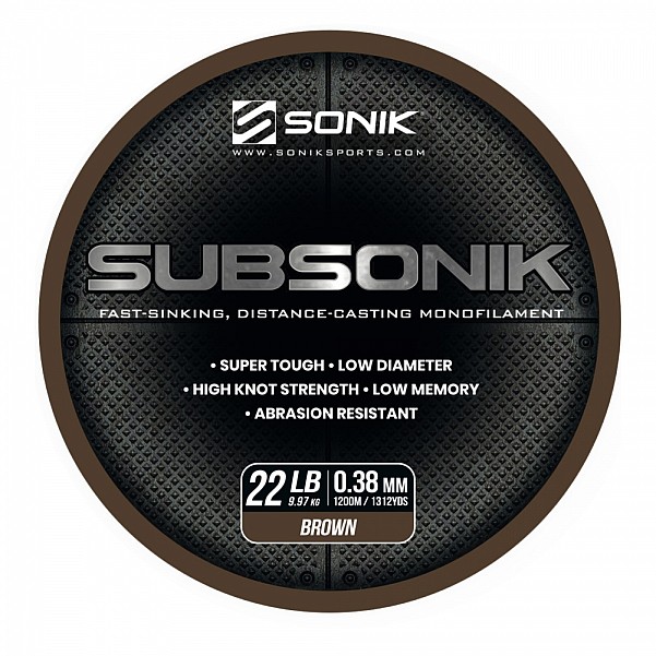 Sonik Subsonik Mono Line Browntipo 0,38 mm / 1200 m - MPN: RC0014 - EAN: 5055279521430