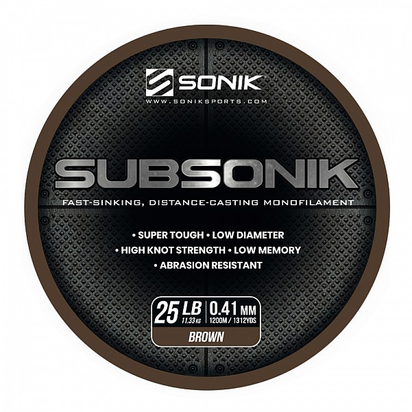 Sonik Subsonik Mono Line Browntaper 0,41 mm / 1200 m - MPN: RC0015 - EAN: 5055279521447