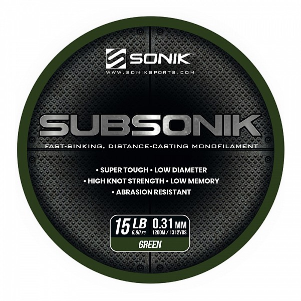 Sonik Subsonik Mono Line Green typ 0,31mm/1200m - MPN: RC0002 - EAN: 5055279521317