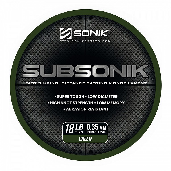 Sonik Subsonik Mono Line Green typ 0,35mm/1200m - MPN: RC0003 - EAN: 5055279521324