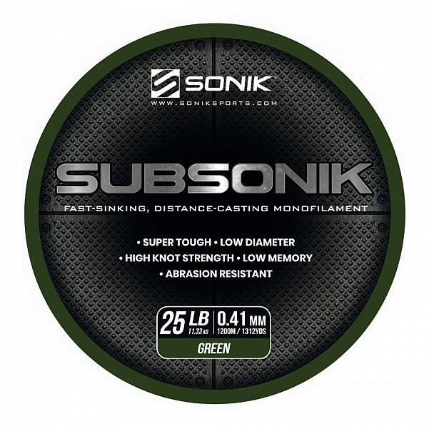 Sonik Subsonik Mono Line Green rodzaj 0.41mm/1200m - MPN: RC0005 - EAN: 5055279521348