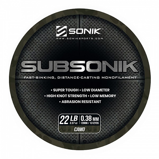 Sonik Subsonik Mono Line Camotipo 0.38mm/1200m - MPN: RC0024 - EAN: 5055279521539