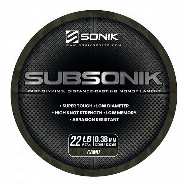 Sonik Subsonik Mono Line Camotyp 0,38mm/1200m - MPN: RC0024 - EAN: 5055279521539