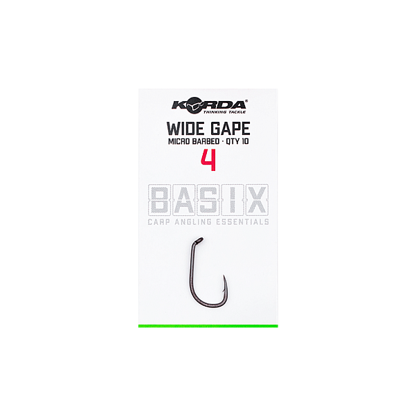 Korda Basix Wide Gape Hooksrozmiar 4 - MPN: KBX002 - EAN: 5060660633500