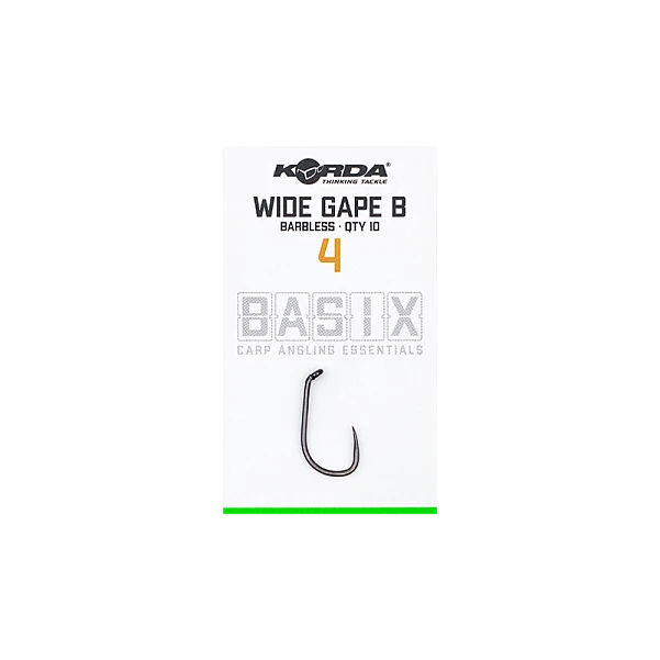 Korda Basix Wide Gape Hooks Barbless 4