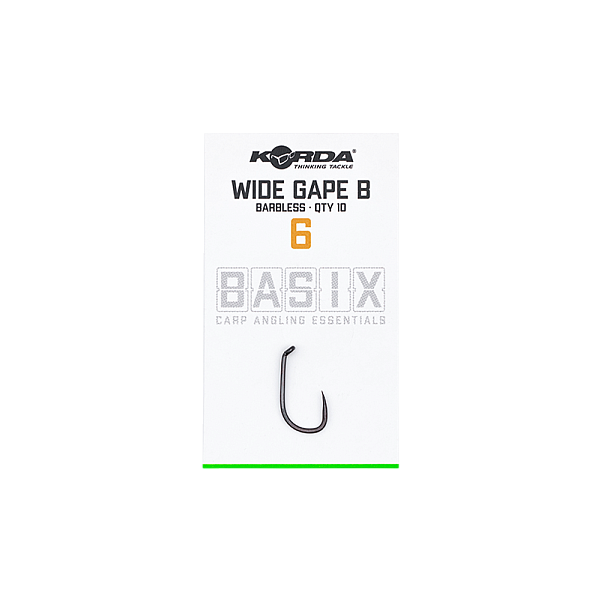 Korda Basix Wide Gape Hooks Barblessdydis 6 - MPN: KBX006 - EAN: 5060660633586