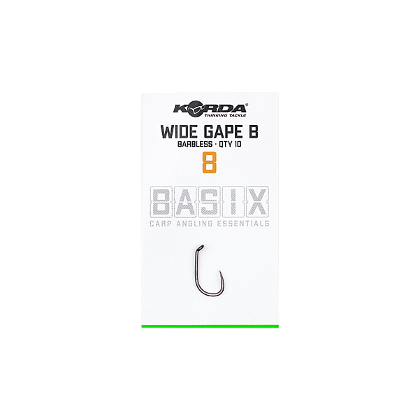 Korda Basix Wide Gape Hooks Barblessdydis 8 - MPN: KBX007 - EAN: 5060660633609