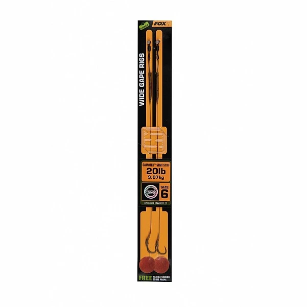 Fox Edges Wide Gape Camotex Semi Stiff Ready Rigs 6 (20lb)