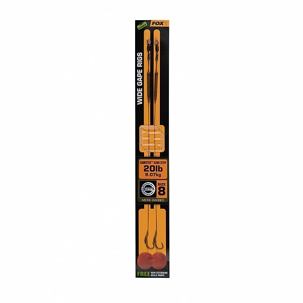 Fox Edges Wide Gape Camotex Semi Stiff Ready Rigs 8 (20lb)