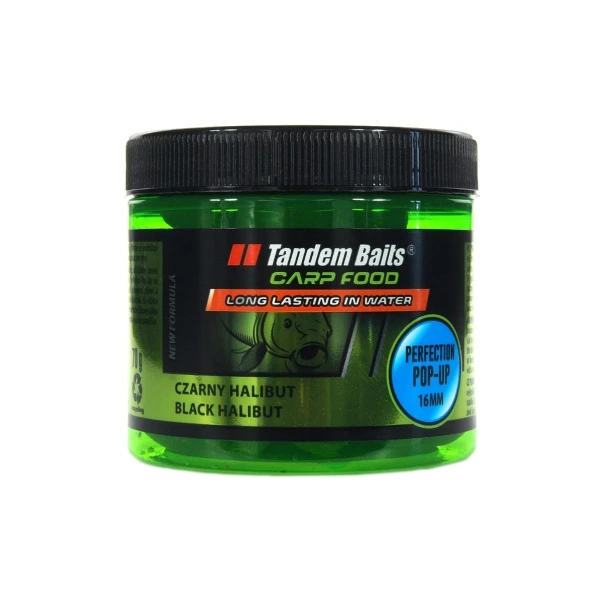 TandemBaits Carp Food Perfection Pop Up  - Black Halibut 16 mm / 70g