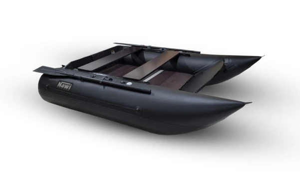 NawiPoland CAT 220 Inflatable Boat  - katamaran czarny/podłoga pełna + usztywnienia ALU