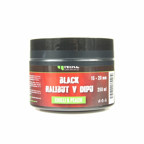 Karel Nikl Black Halibut in Dip - Chilli and Peachsize 15+20mm / 250g - MPN: 2069469 - EAN: 8592400869469