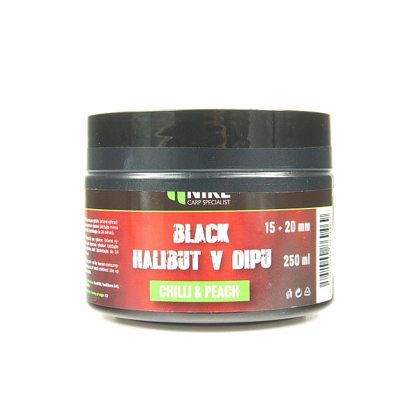 Karel Nikl Black Halibut in Dip - Chilli and PeachGröße 15+20mm / 250g - MPN: 2069469 - EAN: 8592400869469