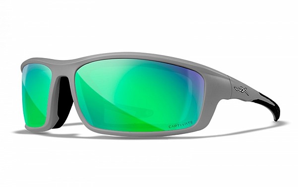 WileyX GRID Captivate Pol Green Mirror Lens Matte Cool Grey Frame colore Lenti a Specchio Verdi Captivate Pol - MPN: CCGRD07 - EAN: 712316007610