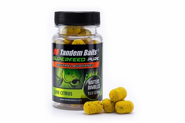 TandemBaits SuperFeed Pure Dumbells Wafters - Live Citrusméret 12/15mm / 30g - MPN: 26448 - EAN: 5907666691427