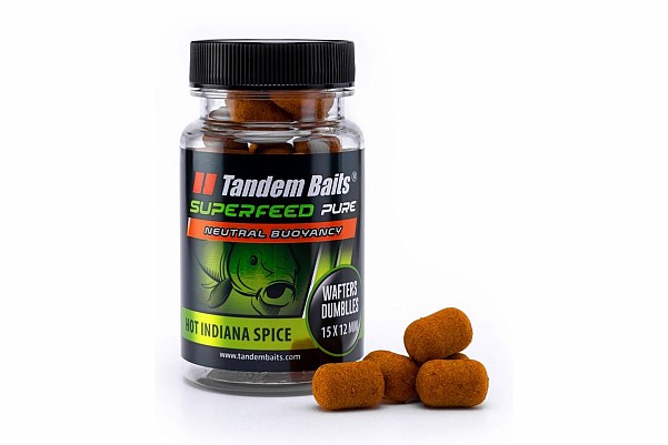 TandemBaits SuperFeed Pure Dumbells Wafters - Hot Indiana Spicetamaño 12/15mm / 30g - MPN: 26450 - EAN: 5907666691441