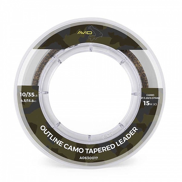 Avid Carp Outline Camo Tapered Leadersśrednica 0.28mm/0.57mm - MPN: A0630017 - EAN: 5056317720754