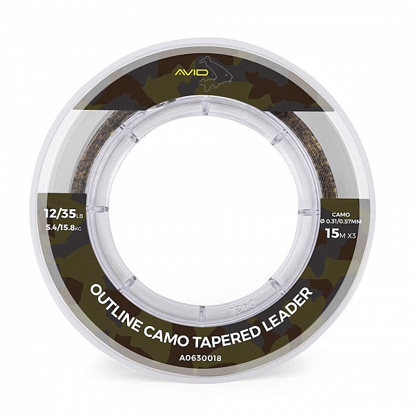 Avid Carp Outline Camo Tapered Leadersdiamètre Fil de pêche de 0,31 mm / 0,57 mm - MPN: A0630018 - EAN: 5056317720778