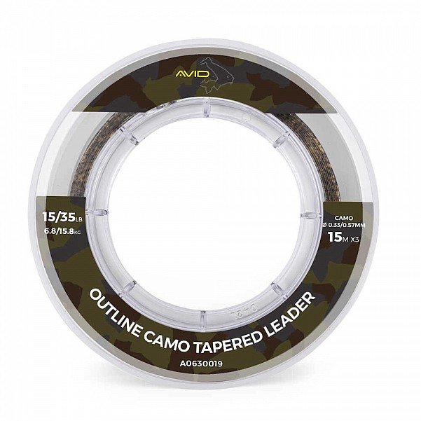 Avid Carp Outline Camo Tapered Leadersśrednica 0.33mm/0.57mm - MPN: A0630019 - EAN: 5056317720792