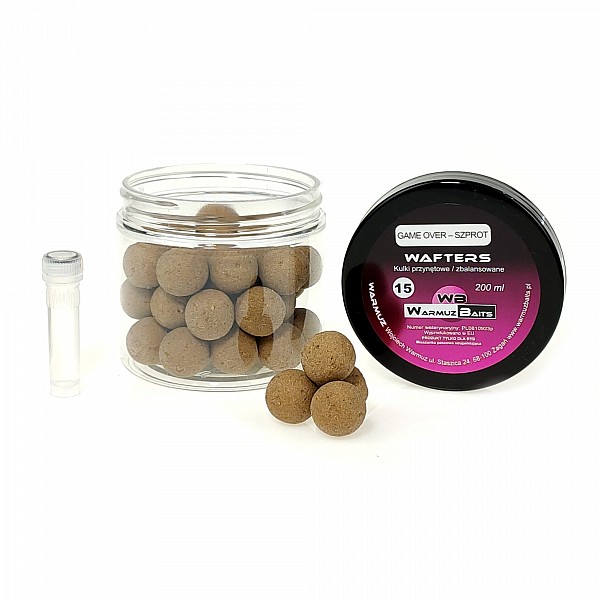 WarmuzBaits Game Over Wafters - Soha ne fordítsa le a következő címet: sklep@rockworld.plméret 15mm / 200ml - MPN: 67078 - EAN: 5902537374041