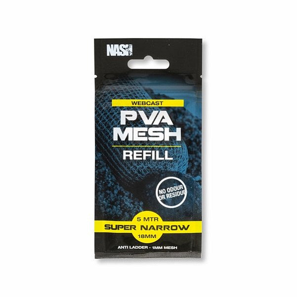 Nash Webcast PVA Refill Super Narrow (model 2023)size 18mm x 5m (Super Narrow) - MPN: T8666 - EAN: 5055108986669