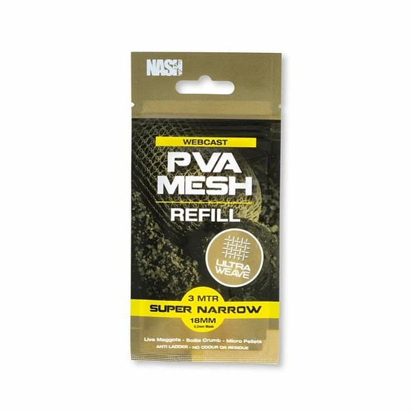 Nash Webcast Ultra Weave PVA Refill Super Narrow (model 2023) 18mm x 3m (Super Narrow)