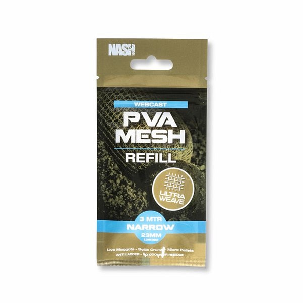 Nash Webcast Ultra Weave PVA Refill Narrow (model 2023)size 23mm x 3m (Narrow) - MPN: T8670 - EAN: 5055108986706