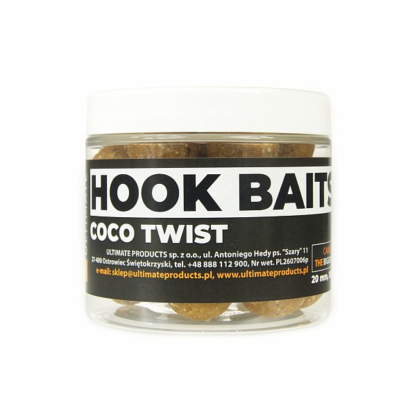 UltimateProducts Juicy Series Coco Twist Hookbaits velikost 20 mm - EAN: 5903855433823