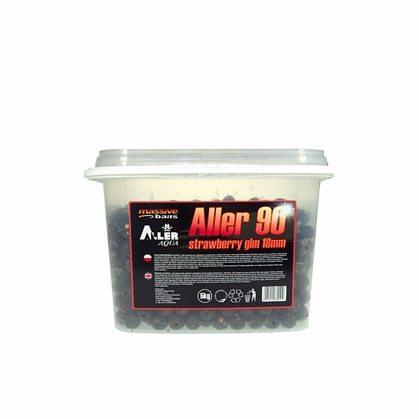 Massive Baits Aller 90 Strawberry GLM Boilies 18 мм / 5 кг