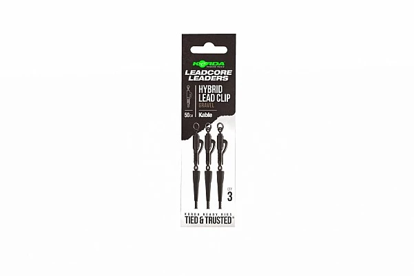 Korda Kable Leadcore Leader Hybrid Lead Clip 50cm 50cm / Gravel