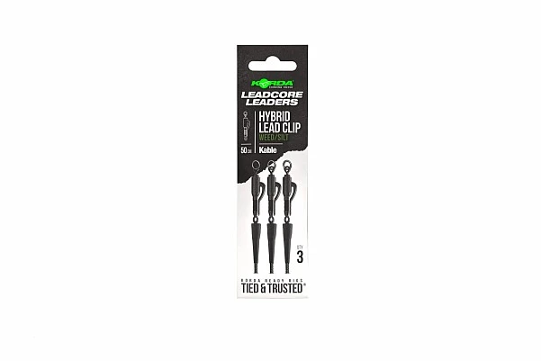 Korda Kable Leadcore Leader Hybrid Lead Clip 50cm 50cm / Weed Green