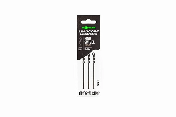 Korda Kable Leadcore Leader Ring Swivel 50cm 50cm / Gravel