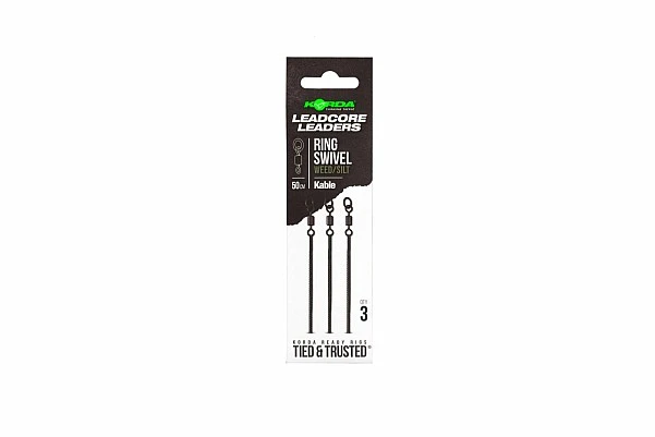 Korda Kable Leadcore Leader Ring Swivel 50cm 50cm / Weed Green