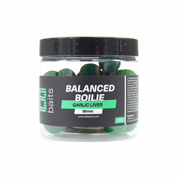 TB Baits Balanced Boilie + Attractor Garlic Livervelikost 16mm / 100g - MPN: TB00614 - EAN: 8596601006142