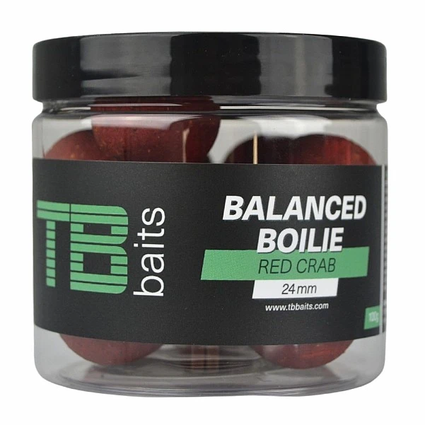 TB Baits Balanced Boilie + Attractor Red Crab 24 мм / 100 г