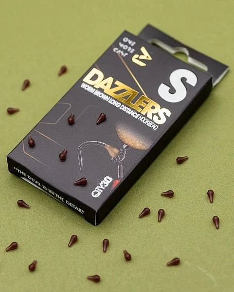 One More Cast DAZZLERS Worm Brown Distance Hookbead  Small