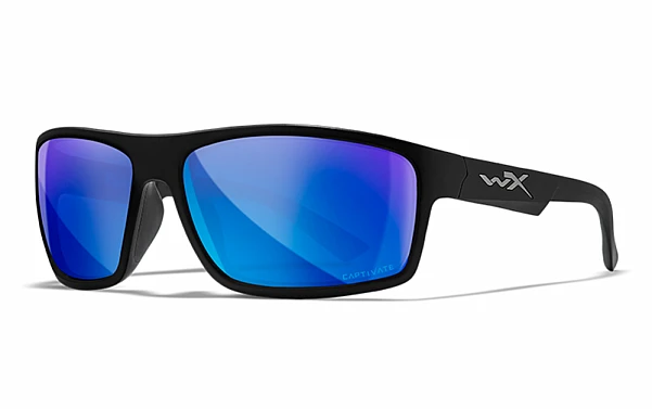 WileyX PEAK Captivate Pol Blue Mirror Grey Matte Black Frame Captivate Pol Blue Mirror Grey