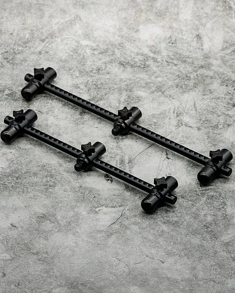 One More Cast Elbowz Black Anodised Aluminium 3 Rod Buzzbars  Slim (9.5 in &amp; 7.5 in)