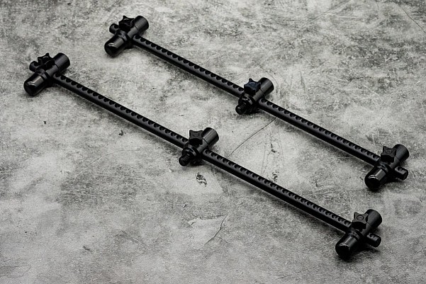 One More Cast Elbowz Black Anodised Aluminium 3 Rod Buzzbars model Wide (13.5 in & 11.5 in) - MPN: OMCEL3RLB - EAN: 5060939132390