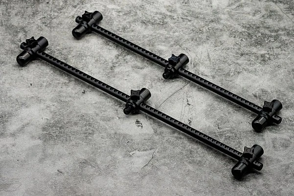 One More Cast Elbowz Black Anodised Aluminium 3 Rod Buzzbars  Wide (13.5 in &amp; 11.5 in)