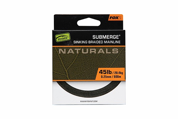 Fox EDGES Submerge Naturals Braidmodelo 0.25mm 45lb/20.4kg (600m) - MPN: CBL027 - EAN: 5056212172818