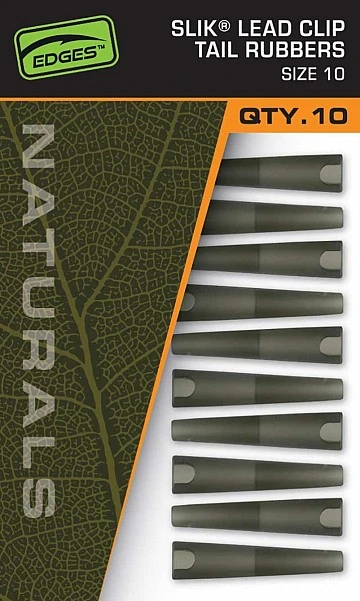 Fox EDGES Naturals Slik Lead Clip Tail Rubbers Size 10 10szt