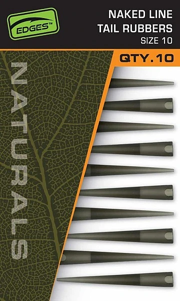Fox EDGES Naturals Naked Line Lead Clip Tail Rubbers Size 10
