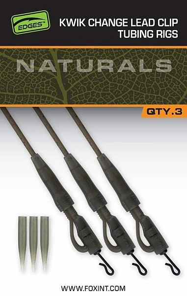 Fox EDGES Naturals Kwik Change Lead Clip Tubing Rigs
