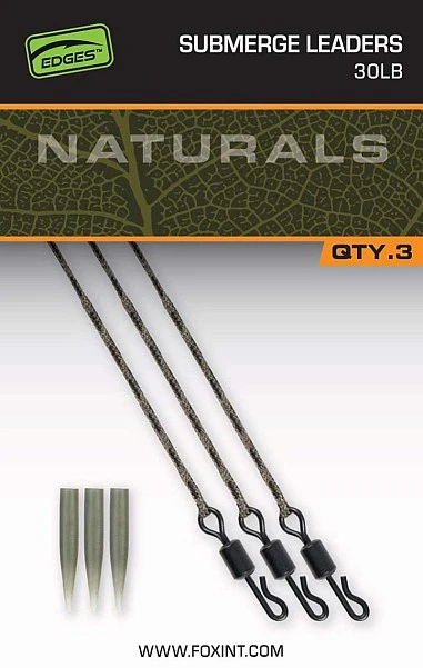 Fox EDGES Naturals Submerge Leaders 75cm / 30lb