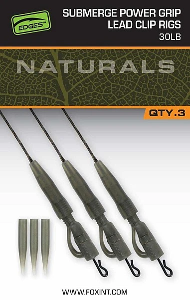 Fox EDGES Naturals Submerge Power Grip Lead Clips 75cm / 30lb